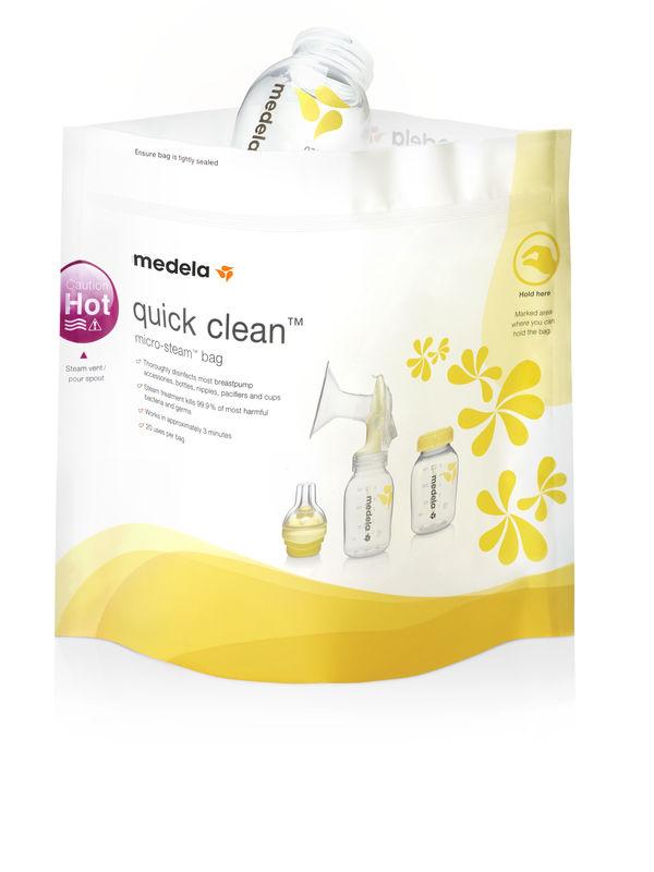 Se Medela Quick Clean sterilisationsposer til mikroovn, 5 stk. - Medela - Breastfeeding - Buump hos Buump