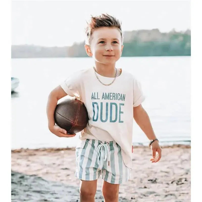 97 Design & Co. - All American Dude Kids T-Shirt, 4Th Of July