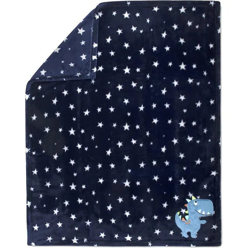 A.D. Sutton - Baby Essentials Plush Blanket, Dino Blue