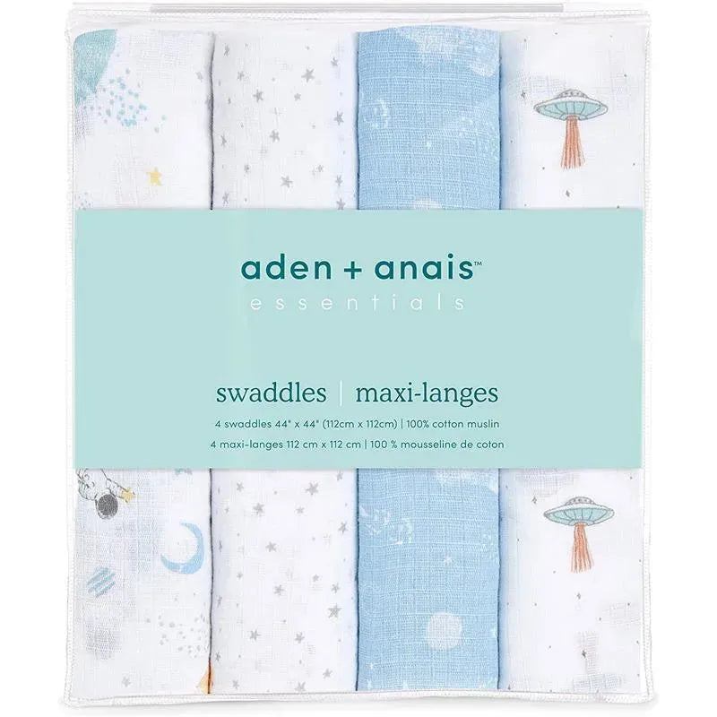 Aden + Anais - 4 Pk Muslin Swaddles, Space Explorers