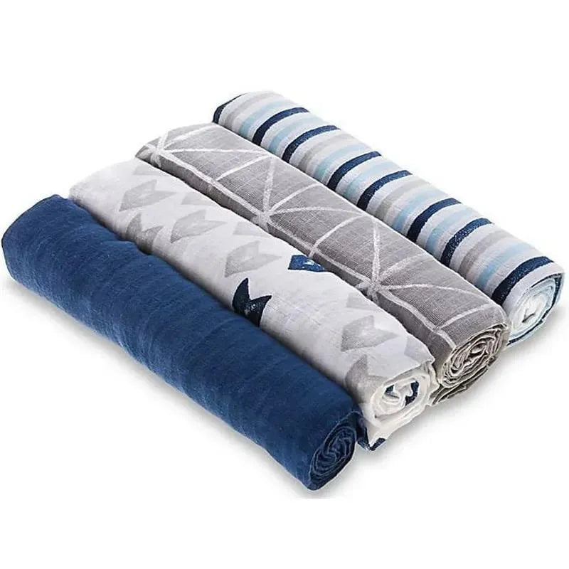 Aden + Anais - 4Pk Aden Muslin Swaddles Denim Wash