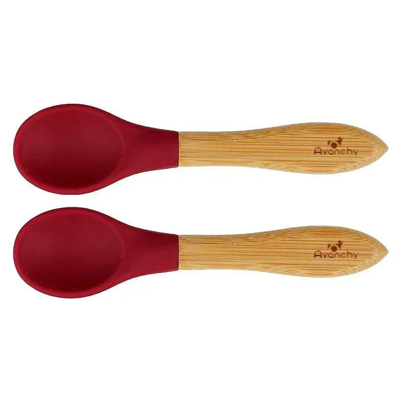 Avanchy Bamboo Infant Feeding Spoon Set, Magenta