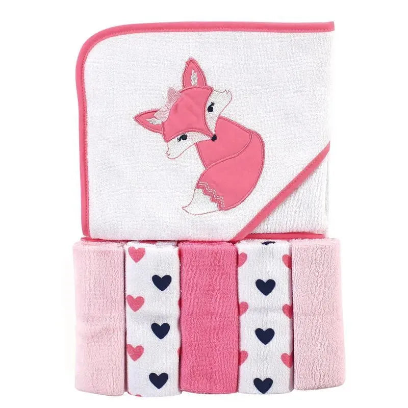 Baby Vision - Hooded Towel & 5 Washcloths Set, Foxy