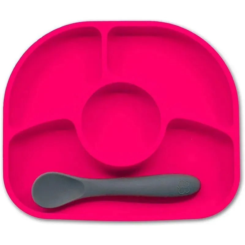 Bbluv - YÃ¼mi 4-Section Silicone Plate And Spoon, Pink