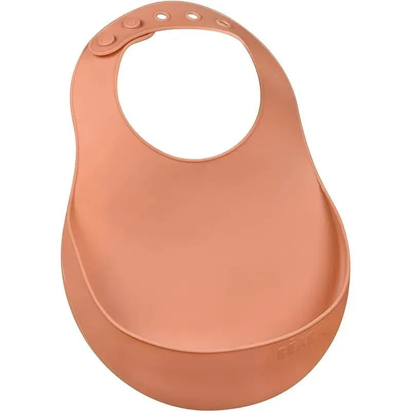 Beaba - Silicone Baby Bib, Terracotta