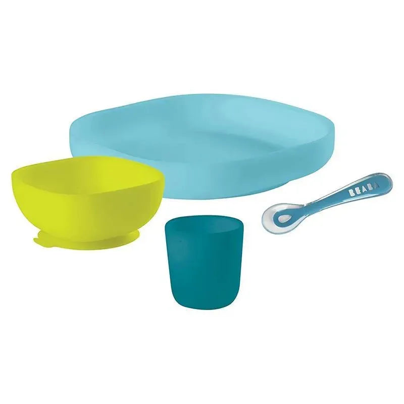 Beaba - 4Pk Silicone Meal Set, Peacock