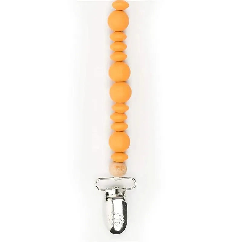 Bella Tunno Silicone Beaded Pacifier Clip- mango