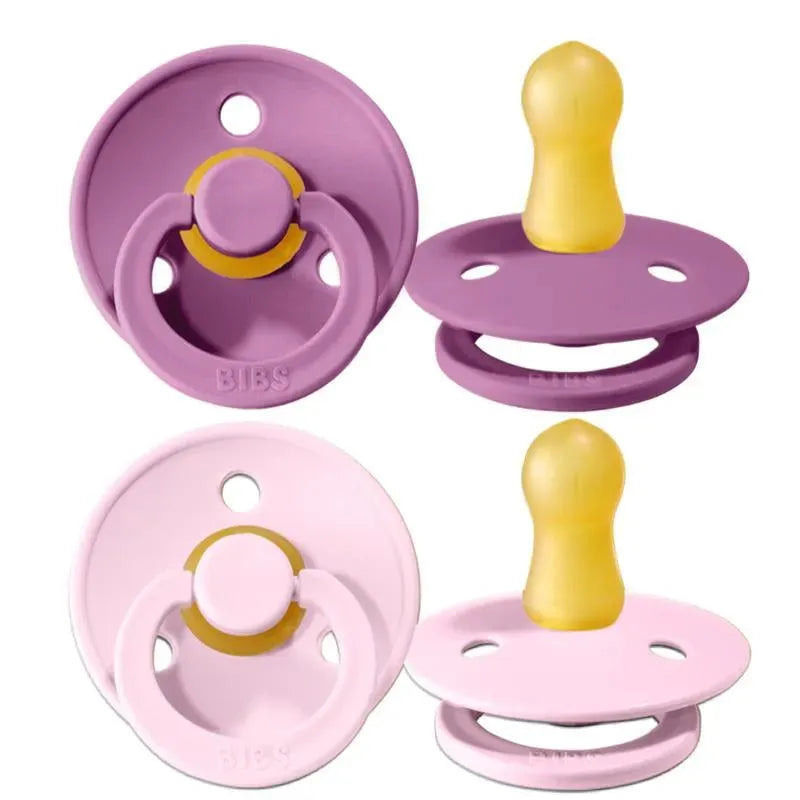 BIBS - 2Pk Lavender/Baby Pink Natural Rubber Baby Pacifier, 0/6M