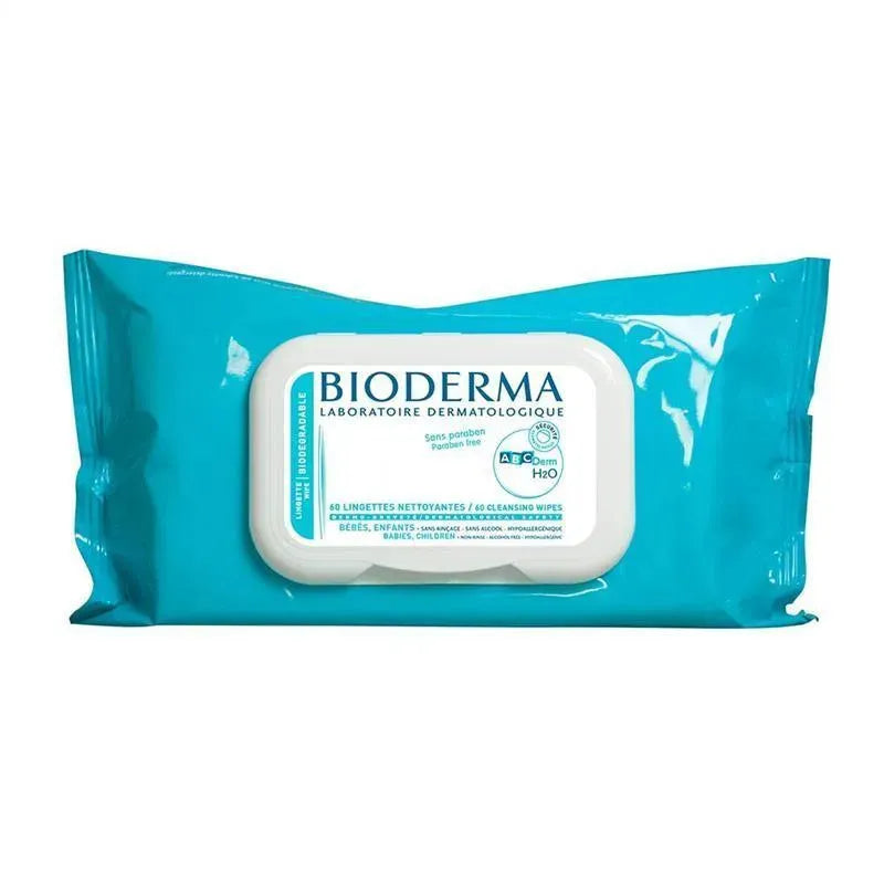 Bioderma ABCDerm H2O Micellar Water Biodegradable Wipes, 60 units