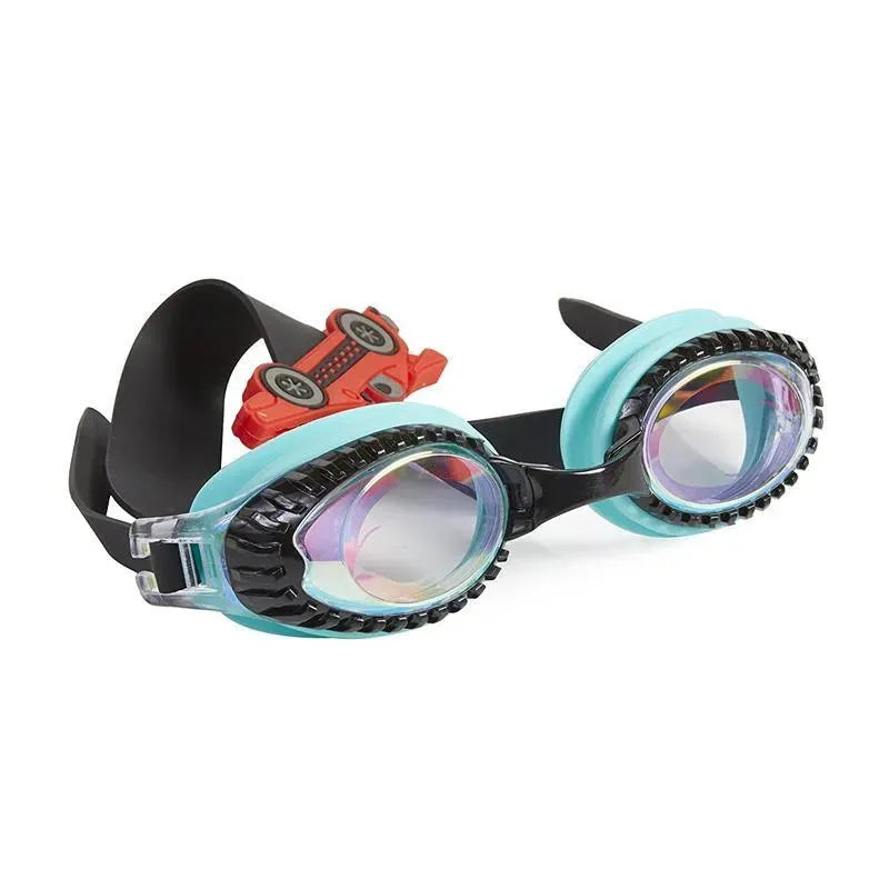 Bling 2O Drag Race Car Frame Swim Goggle, Acqua/Black