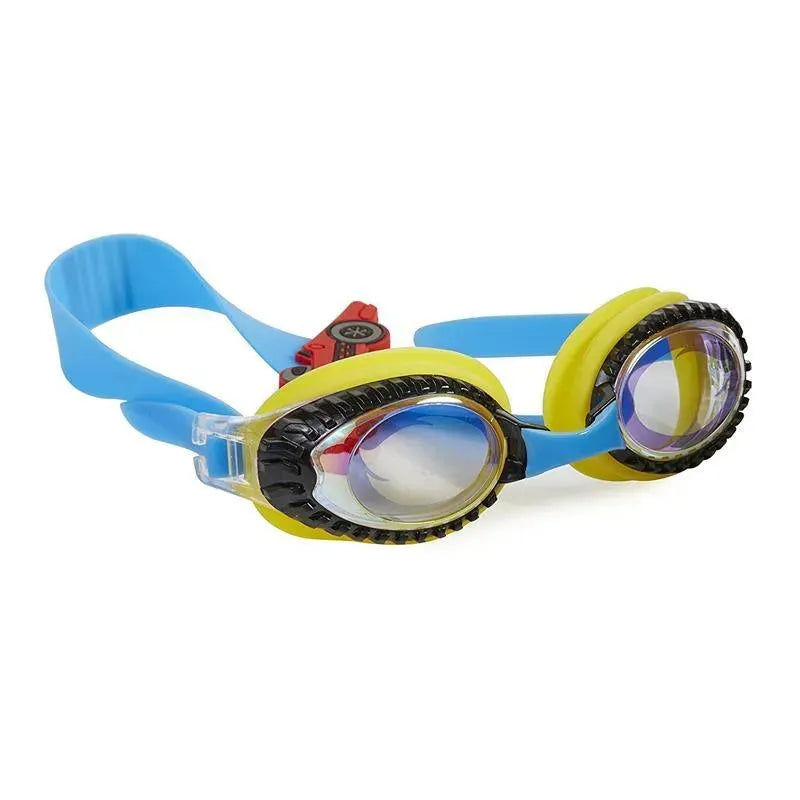 Bling 2O Drag Race Car Frame Swim Goggle, Yellow/Blue