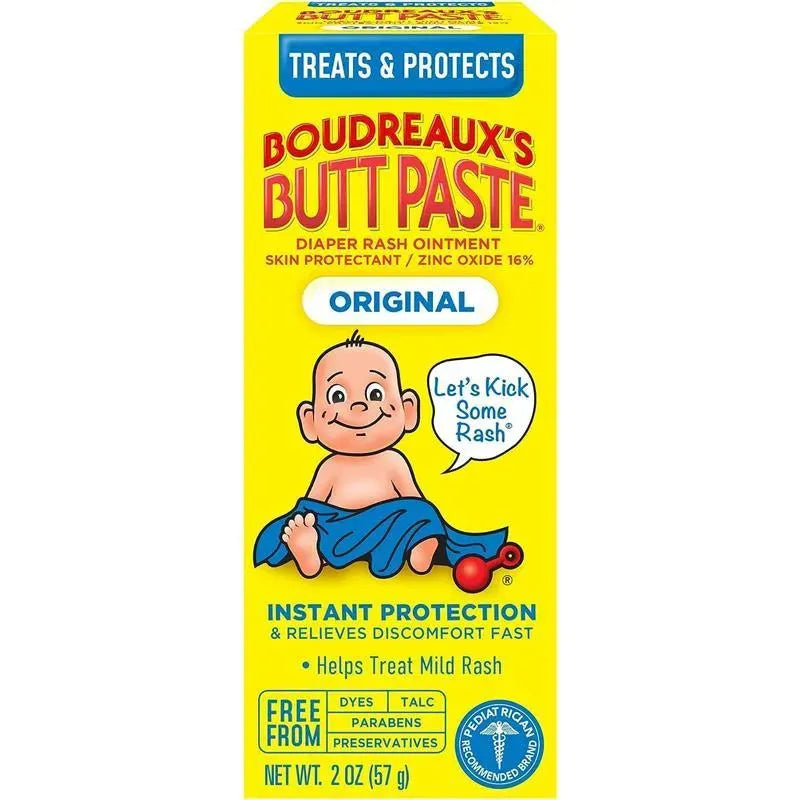 Boudreaux's Baby Butt Paste Original Diaper Rash Cream | Baby Ointment | 2 Oz.Tube