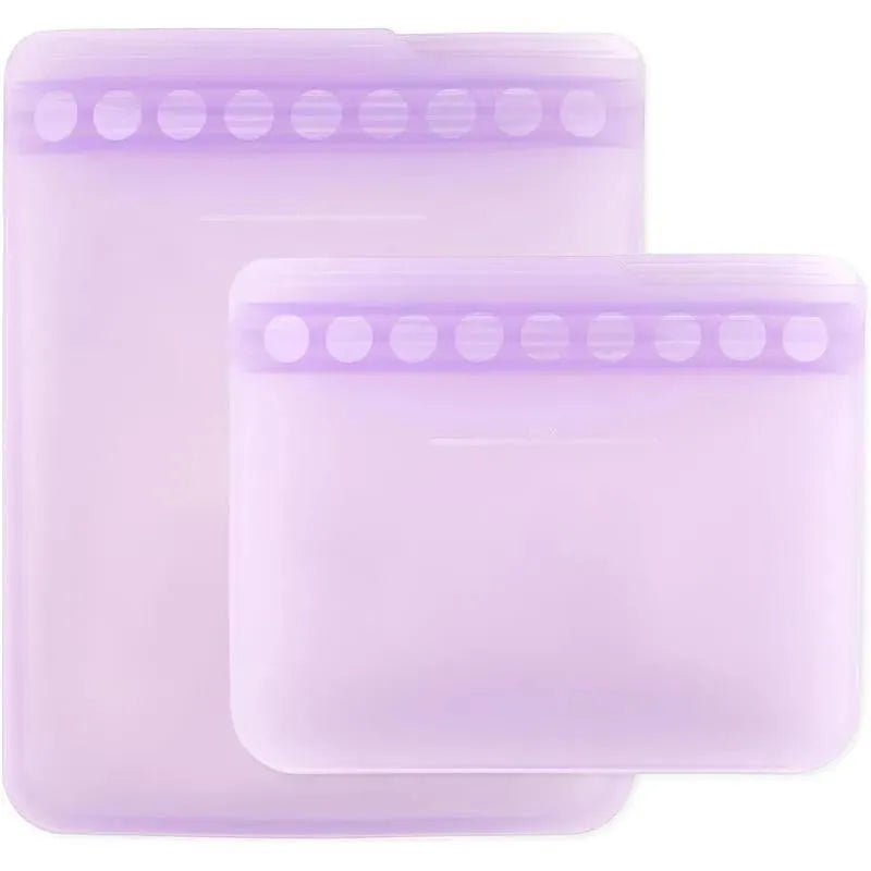 Bumkins - 2Pk Silicone Flat Reusable Bag, Lavender