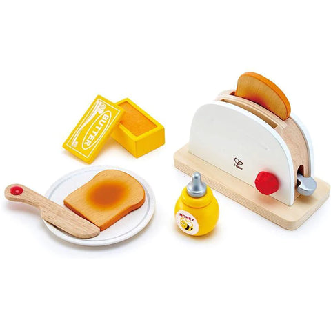 hape montessori toys breakfast pop up butter toaster set