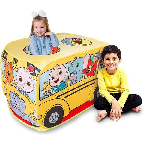 sunny days cocomelon musical yellow school bus pop up tent macrobaby