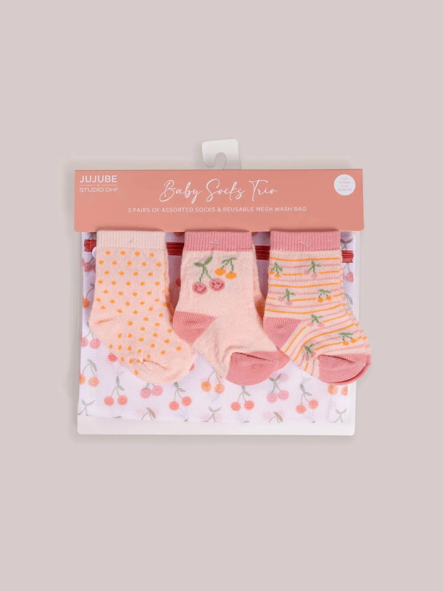 Baby Socks Trio - Cherry Cute by Doodle By Meg