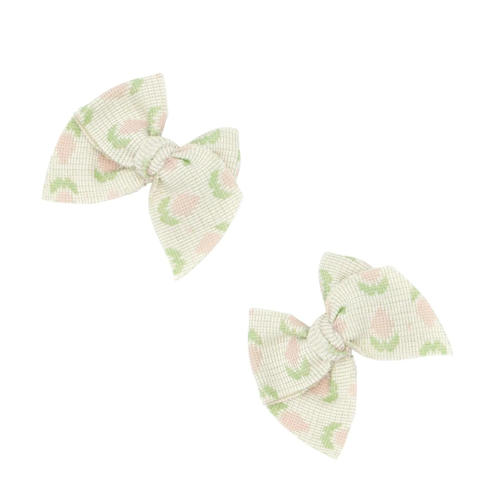 2PK BABY BLOOM CLIPS: oatmeal knit tulip