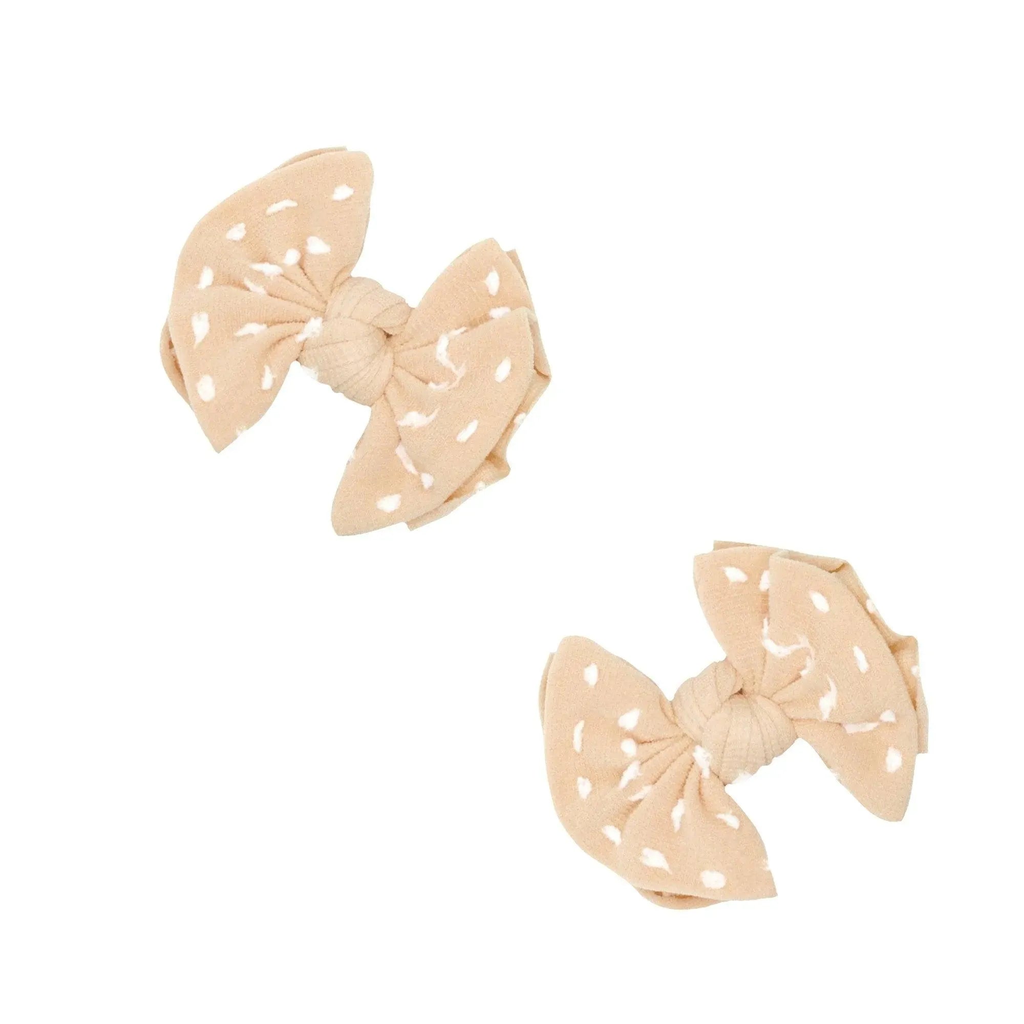 2PK BABY SHAB CLIPS: caramel dot