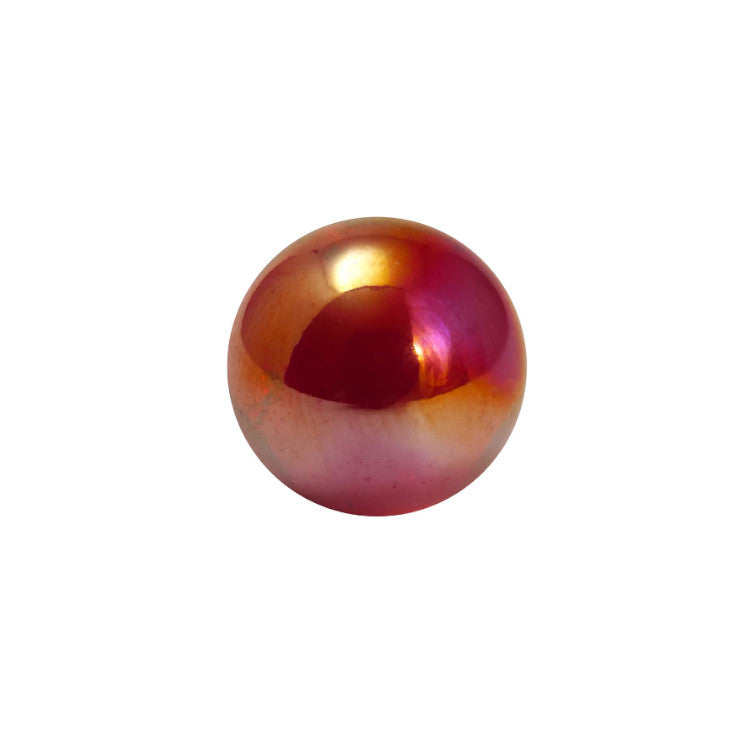Glass 14mm Lustred Ruby Marble