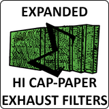 expanded high capacity paper exhaust filters