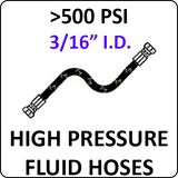 3/16" high pressure fluid hoses