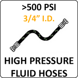 3/4" high pressure fluid hoses