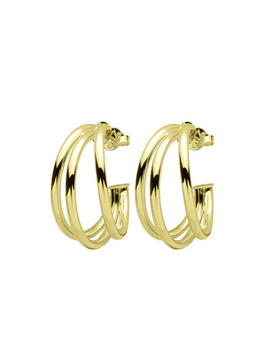 Shelia Fajl Small Claire Triple Hoops Gold .75"