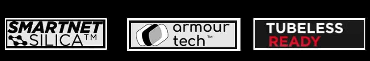 Pirelli Armourtech sidewalls uncti puncture with SIlica compound for grip, tubeless ready design