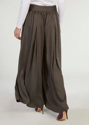 Full Flare Trousers Olive