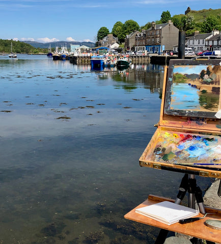 Tarbert Harbour painting in process 