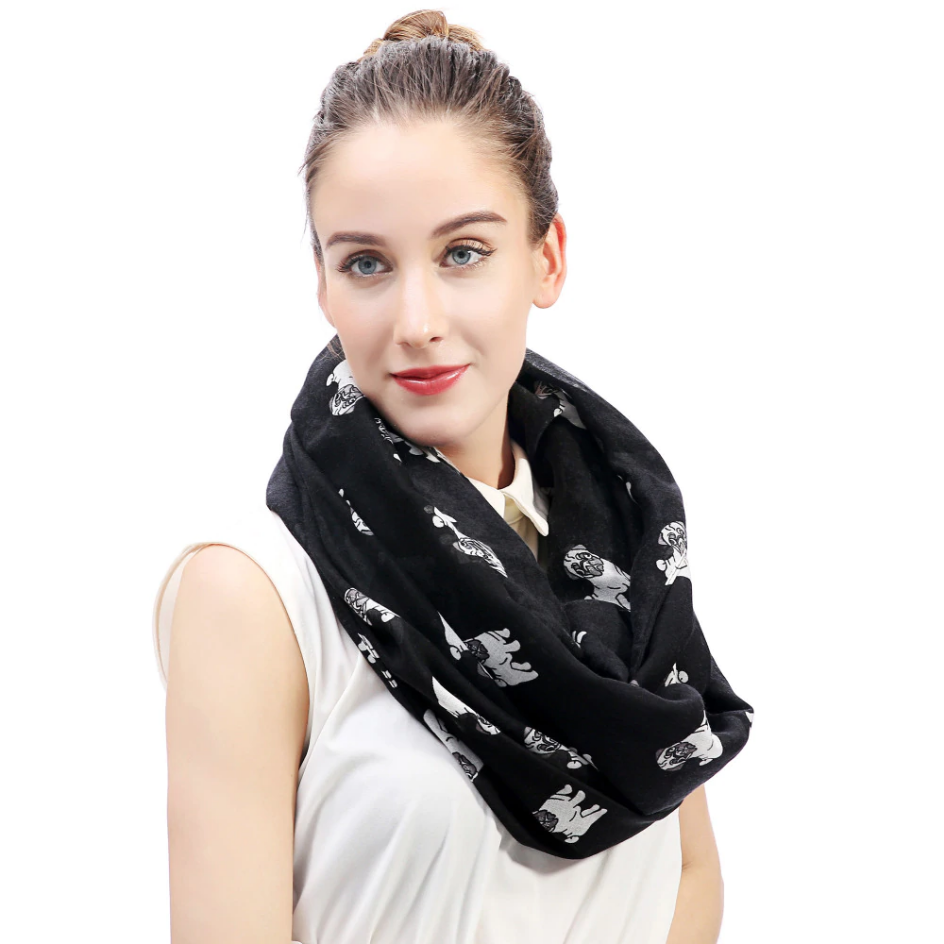 Pug Crazy Infinity Pug Scarf