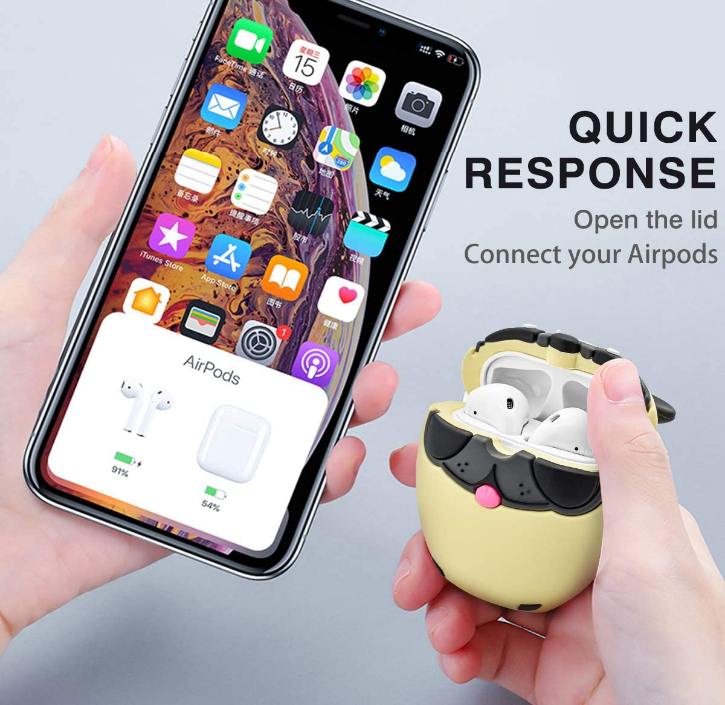 Pug Crazy Pug Dog Airpods Charging Case Cover