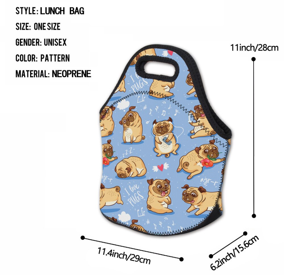 Pug Crazy Pug Lunch Bag