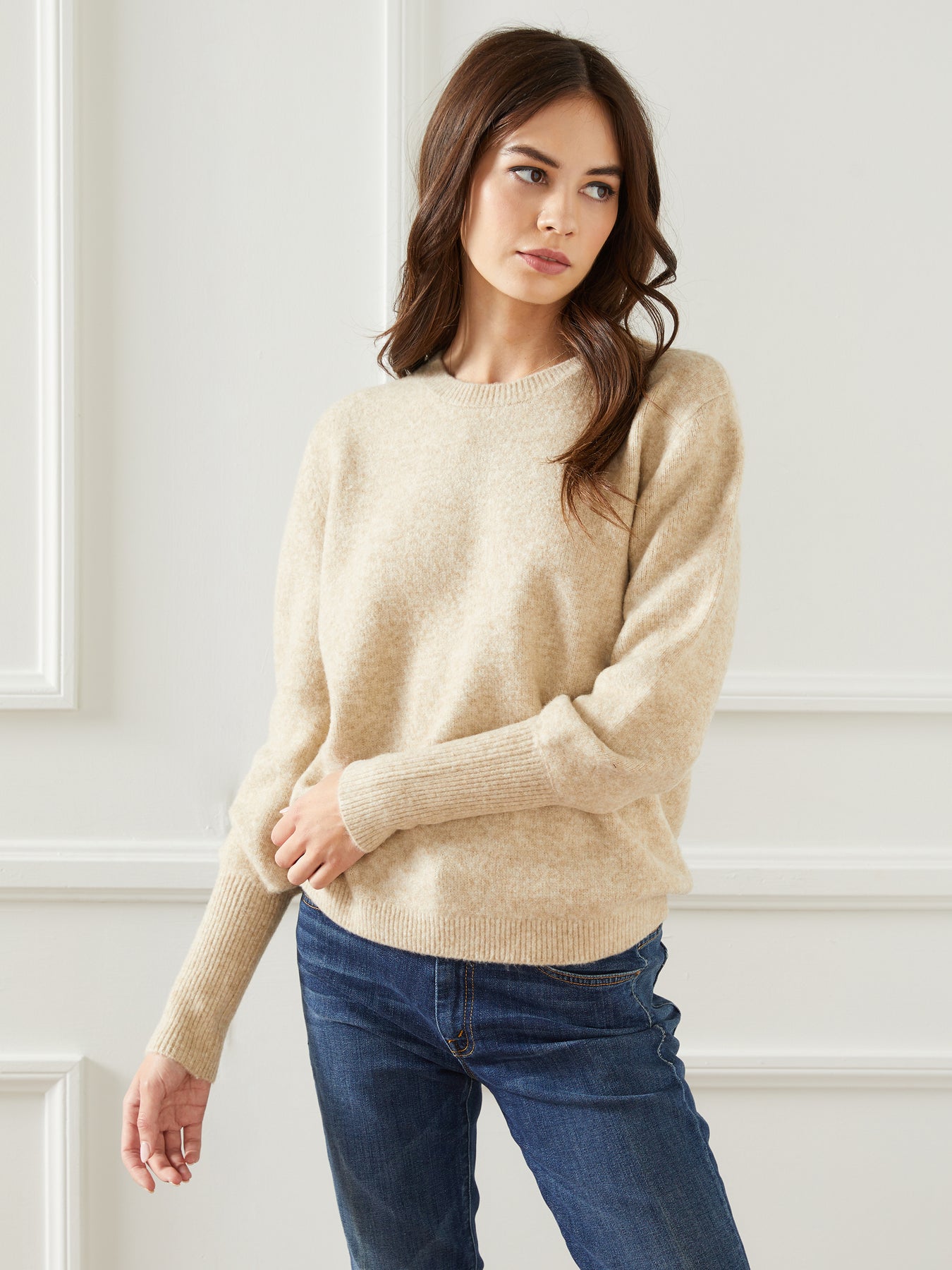 Blouson Sleeve Crop Sweater | Fifteen Twenty Clothing