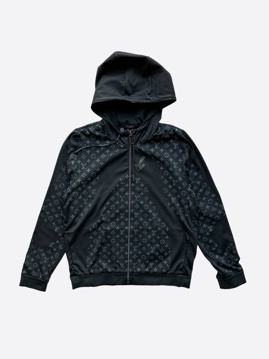 Louis Vuitton Shearling Embossed Monogram Jacket BLACK. Size 44