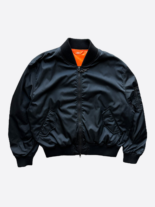 Louis Vuitton Black & Orange Monogram Reversible Bomber Jacket