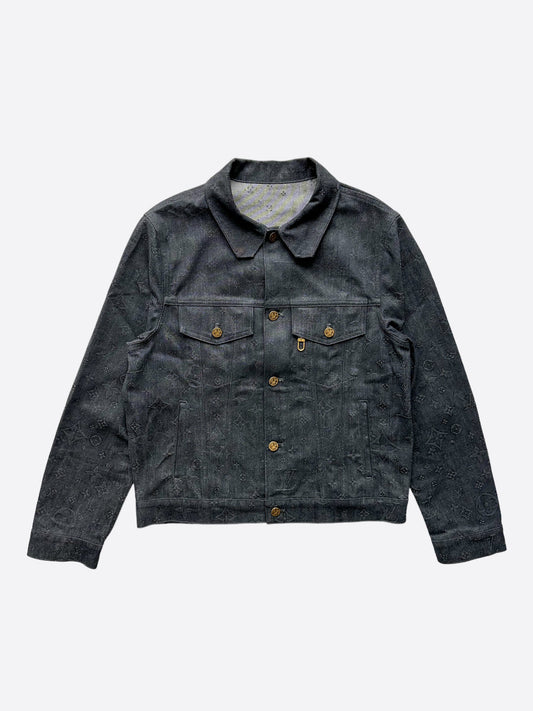 Louis Vuitton Staples Edition DNA Denim Jacket Indigo. Size 54