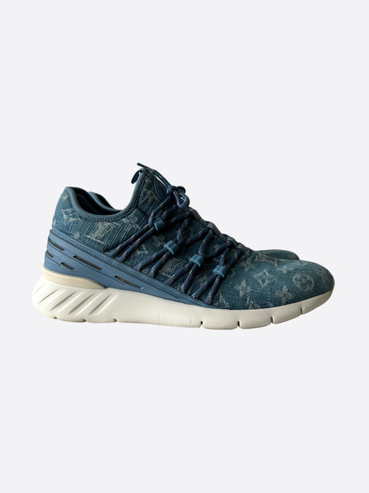 Louis Vuitton Blue Denim Monogram Crystal Skate Trainers – Savonches