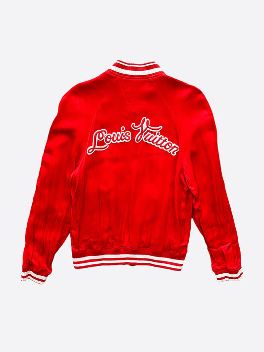 Louis Vuitton Supreme Red Monogram Varsity Jacket – Savonches