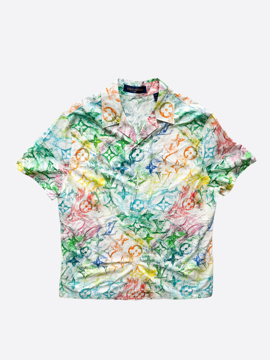 Louis Vuitton Multicolor Monogram Watercolor Half Sleeve Oversized Shirt S Louis  Vuitton