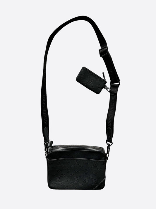 Louis Vuitton Duo Messenger Black in Leather with Black-tone - US