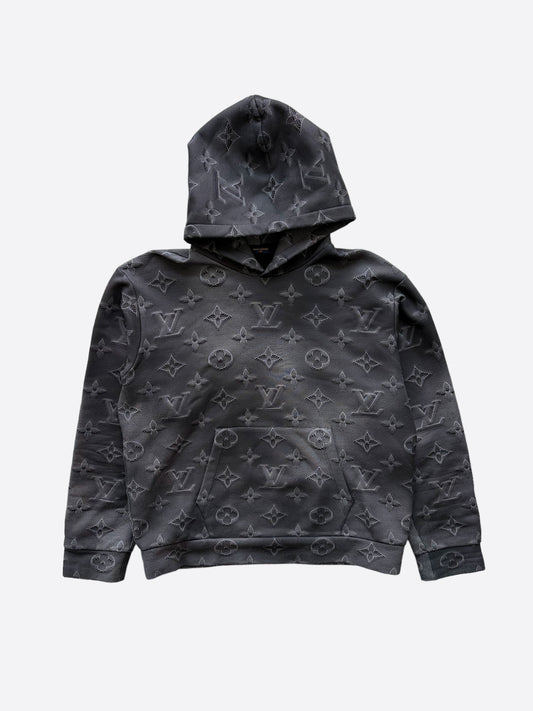 Louis Vuitton Signature Hoodie with Embroidery BLACK. Size 4L