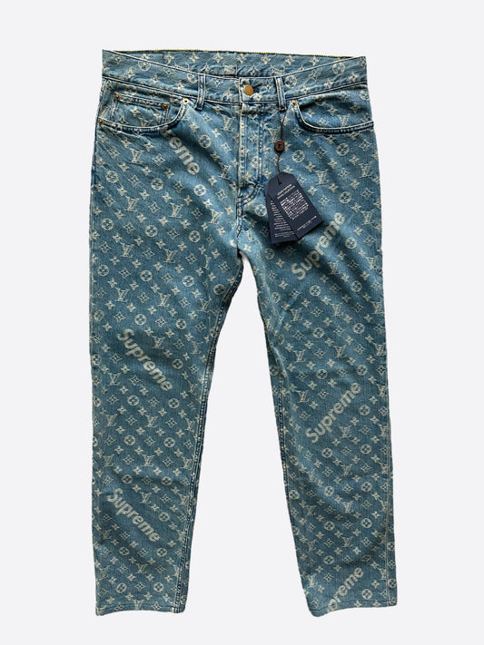 elev mister temperamentet For pokker Louis Vuitton Blue Monogram Slim Jeans – Savonches
