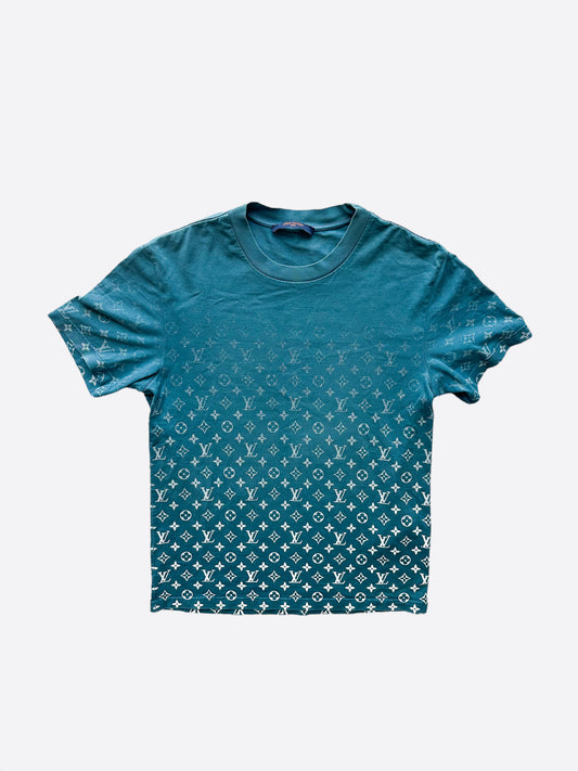 Louis Vuitton Monogram Gradient Cotton T-Shirt Green. Size Xs
