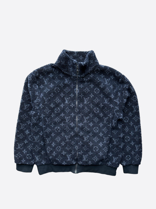 Louis Vuitton Navy Monogram Fleece Jacket