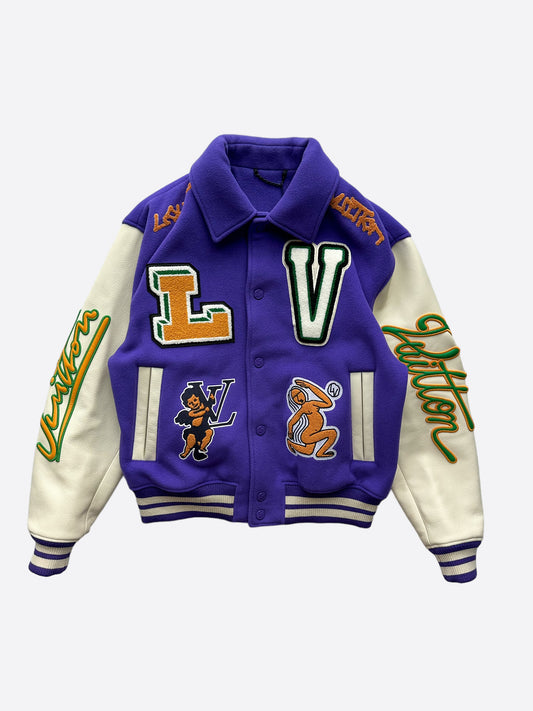 Louis Vuitton White & Blue Bunny Varsity Jacket – Savonches