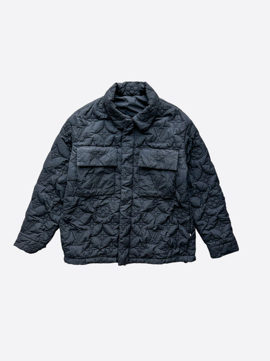 LOUIS VUITTON Monogram Crazy Denim Workwear Jacket Black. Size 50