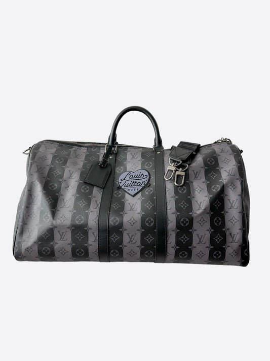 Louis Vuitton x Chapman Brothers Keepall Bandouliere Monogram Savane Ink 55  Midnight