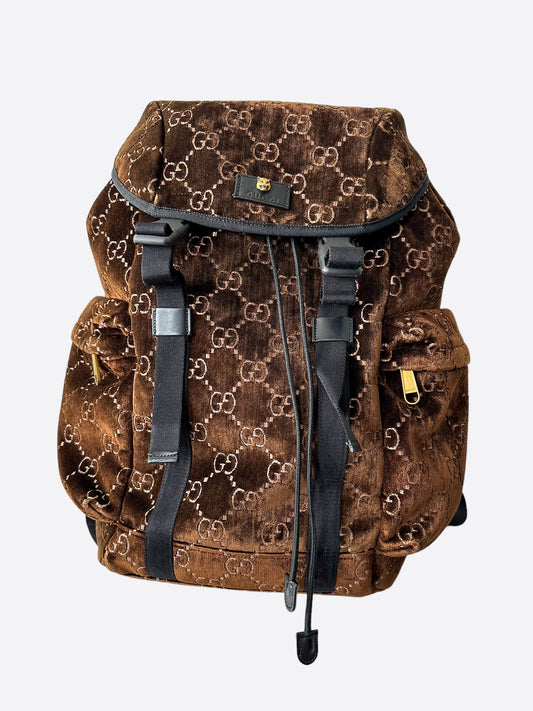 Gucci GG Supreme Monogram Web Small Backpack in Black –