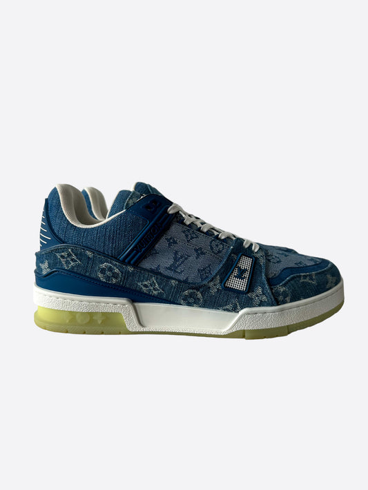 blue denim monogram fastlane sneakers